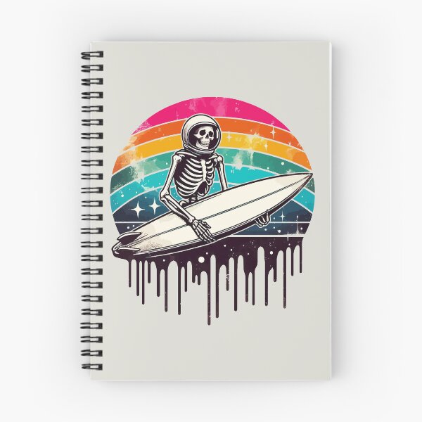 Item preview, Funny Skeleton Surfer Rainbow designed and sold by TomFrontierArt.