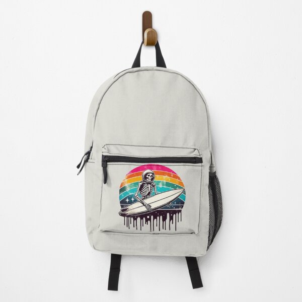 Item preview, Funny Skeleton Surfer Rainbow designed and sold by TomFrontierArt.