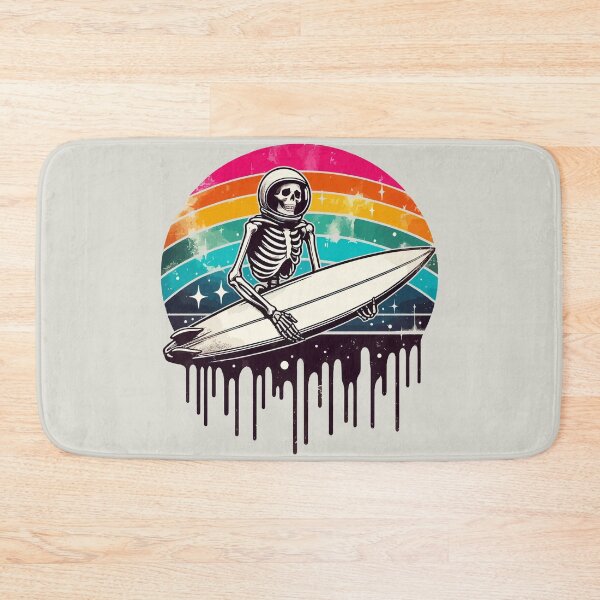Item preview, Funny Skeleton Surfer Rainbow designed and sold by TomFrontierArt.