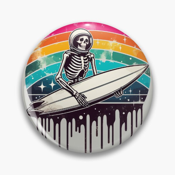 Item preview, Funny Skeleton Surfer Rainbow designed and sold by TomFrontierArt.