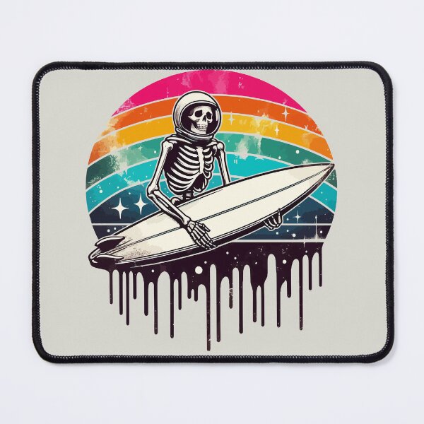 Item preview, Funny Skeleton Surfer Rainbow designed and sold by TomFrontierArt.
