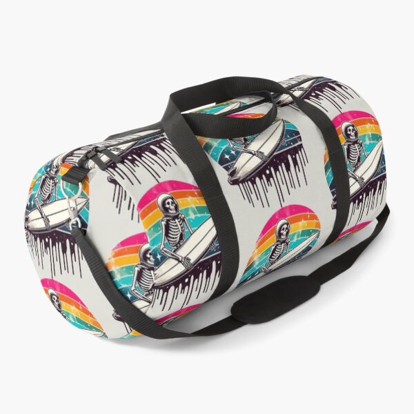 Item preview, Funny Skeleton Surfer Rainbow designed and sold by TomFrontierArt.