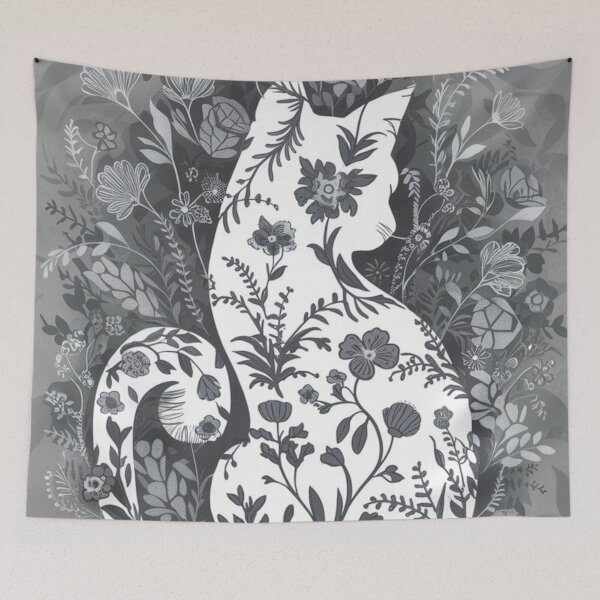 Item preview, Floral cat designed and sold by WildernessTints.