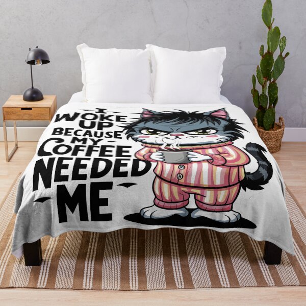 Item preview, I Woke Up Because My Coffee Needed Me Grumpy Cat Morning Coffee designed and sold by Quirky Shirts.