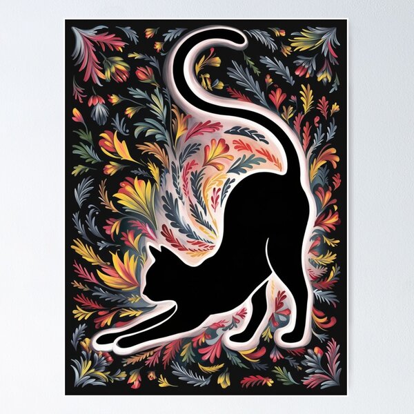Item preview, Floral cat designed and sold by WildernessTints.