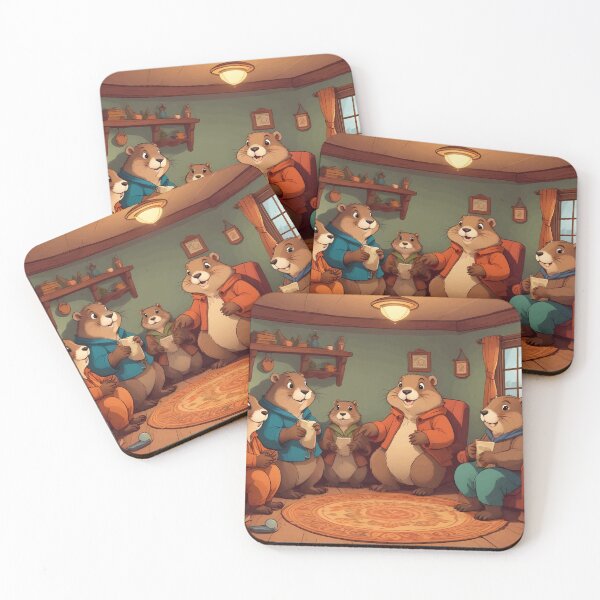 Item preview, Groundhog Family Art designed and sold by WildlifeInc.
