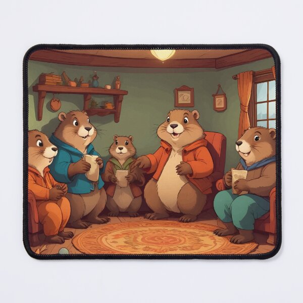 Item preview, Groundhog Family Art designed and sold by WildlifeInc.