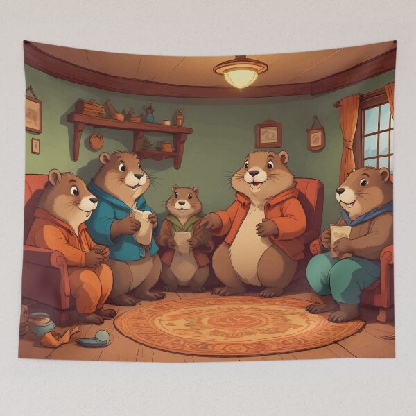 Item preview, Groundhog Family Art designed and sold by WildlifeInc.