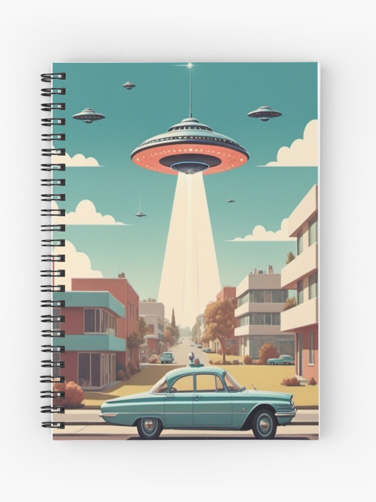 Thumbnail 1 of 3, Journal, Retro Future Abduction - Vintage UFO designed and sold by eXtraHumans.