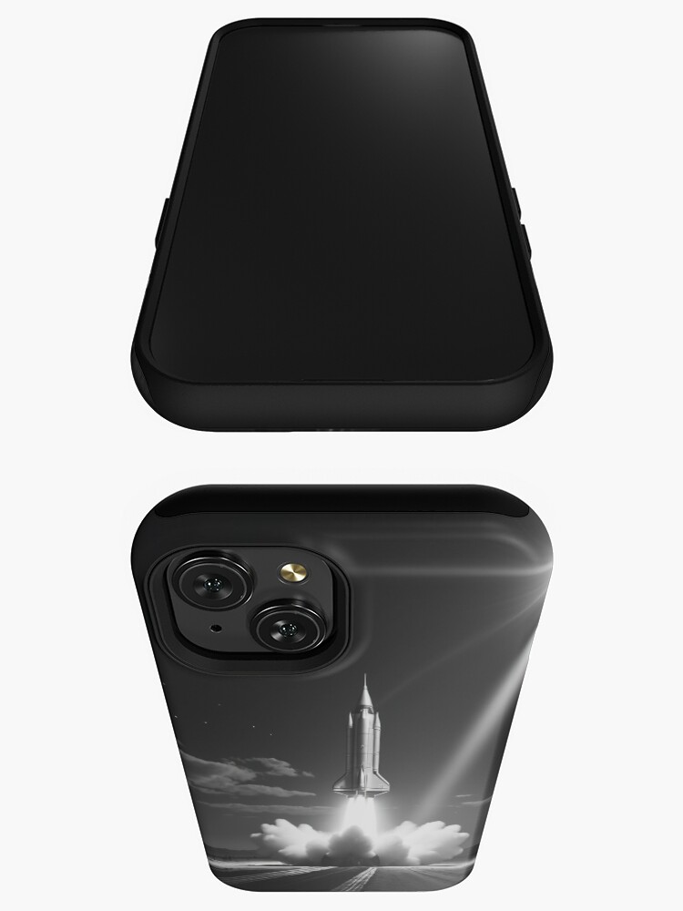 Thumbnail 3 of 4, iPhone Case, Noir Ascension: Space Age - Rocket Launch designed and sold by eXtraHumans.