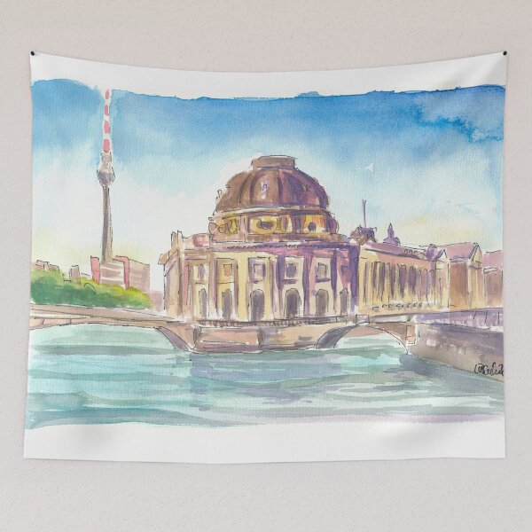 Item preview, Berlin Germany Museum Island with Spree River designed and sold by artshop77.
