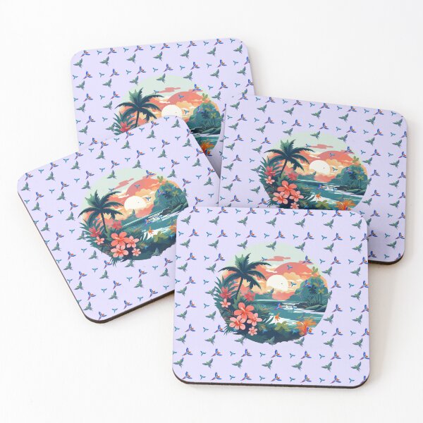 Item preview, Flying Parrots and Macaws Escaping Tropical Island Pattern  designed and sold by julyperson.