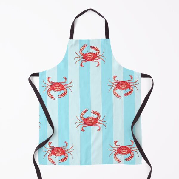 Item preview, Hand Painted Crabs on Aqua Blue Stripes designed and sold by Sockstomistic.