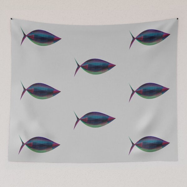 Item preview, Blue Fish designed and sold by MAMA LXXVIII: Unique Arts Projects by Marsailhe.