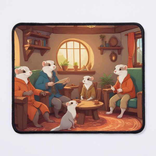 Item preview, Ferret Family Art designed and sold by WildlifeInc.