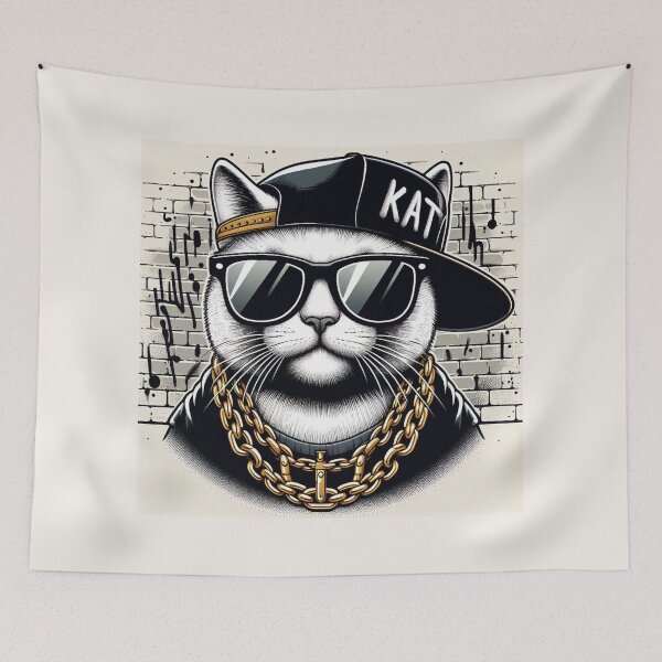 Item preview, Hip Hop Cat designed and sold by Myra365Art.
