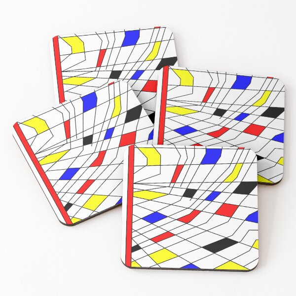 Item preview, Geometric wave with basic colors designed and sold by hermarartonline.