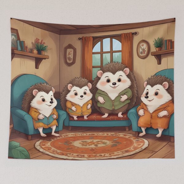 Item preview, Hedgehog Family Art designed and sold by WildlifeInc.