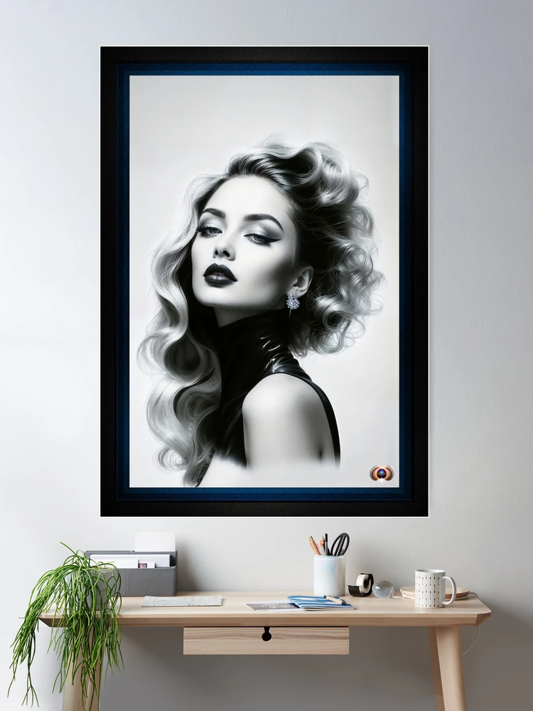 A Touch Of Glamour Captivating AI Concept Art Portrait by Xzendor7 Room Decor Poster Art Print 