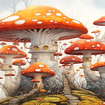 Artwork thumbnail, Toadstool world by AlchemyColor