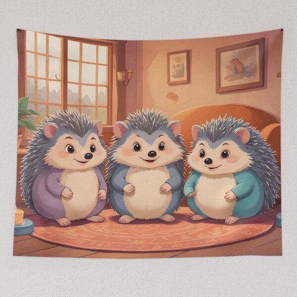 Item preview, Hedgehog Family Art designed and sold by WildlifeInc.