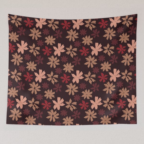 Item preview, Botanical Abstract Flowers in Autumn Colors designed and sold by Romi Martinez.