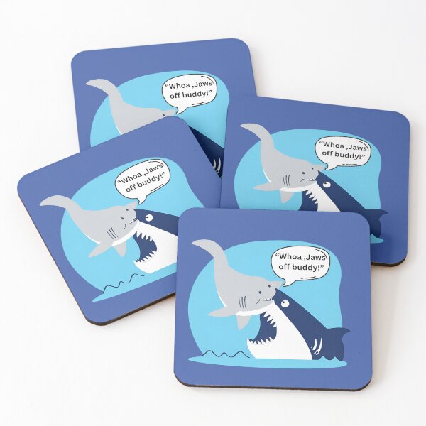 Item preview, "Jaws off,buddy! "-Comic shark bite designed and sold by BirdBrew.