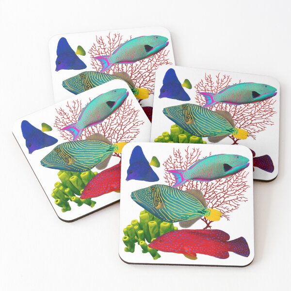 Item preview, Tropical Fish Summer Vibes Ocean Pattern designed and sold by fiatluxillust.