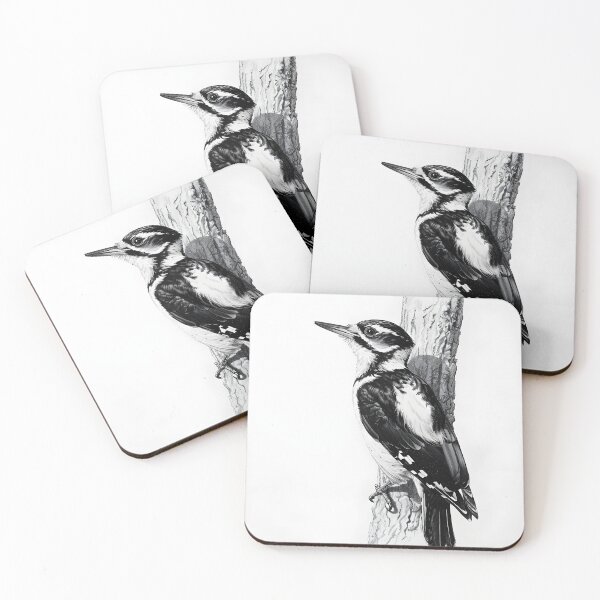 Item preview, Black and White Woodpecker Pencil Drawing designed and sold by Pencil-Art.
