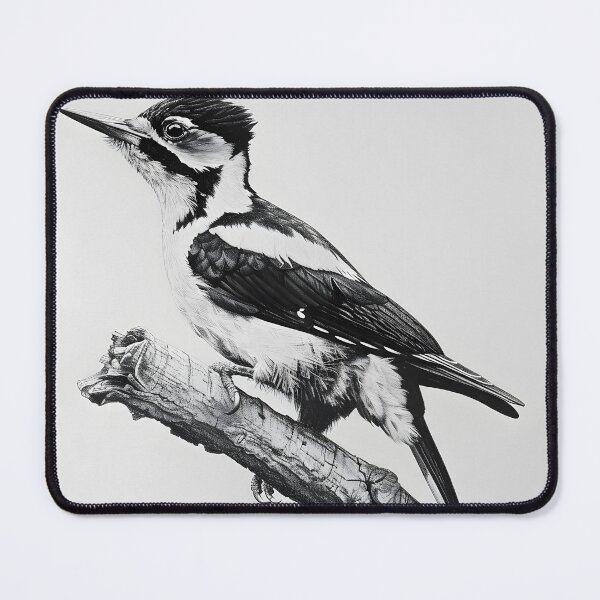 Item preview, Black and White Woodpecker Pencil Drawing designed and sold by Pencil-Art.