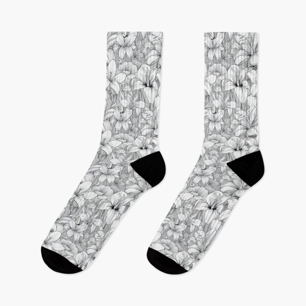 Item preview, Exquisite Black and White Lily Floral Art designed and sold by VoyteksDesigns.