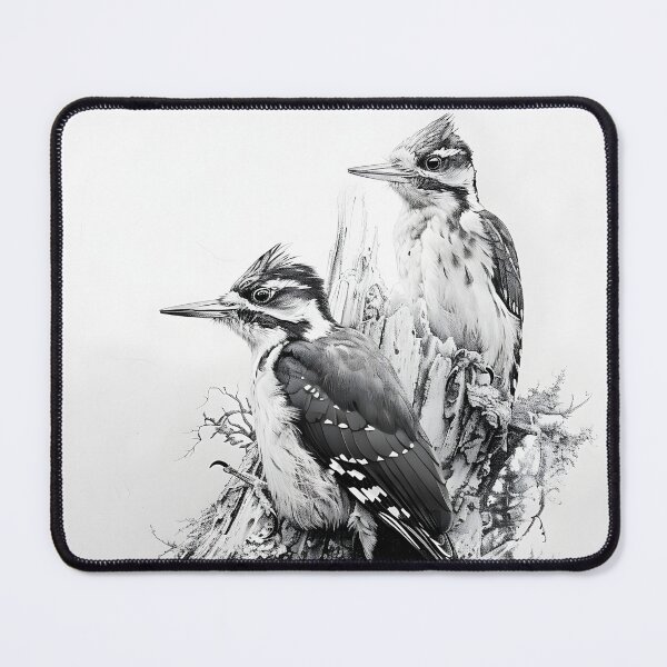 Item preview, Black and White Woodpecker Pencil Drawing designed and sold by Pencil-Art.
