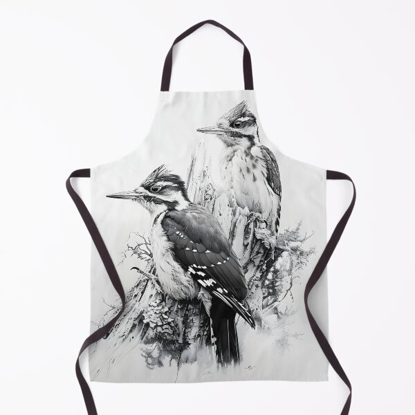 Item preview, Black and White Woodpecker Pencil Drawing designed and sold by Pencil-Art.