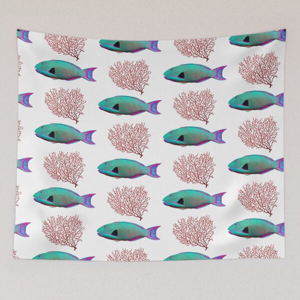 Item preview, Parrot FishTropical Fish Summer Vibes Ocean Pattern designed and sold by fiatluxillust.