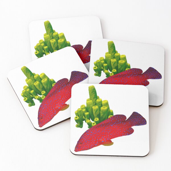 Item preview, Coral Grouper Tropical Fish Summer Vibes Ocean Pattern designed and sold by fiatluxillust.