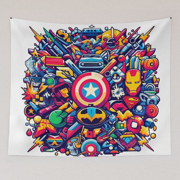 Item preview, Age of the Hero - Colorful Mosaic with Superheroes designed and sold by slavmod.