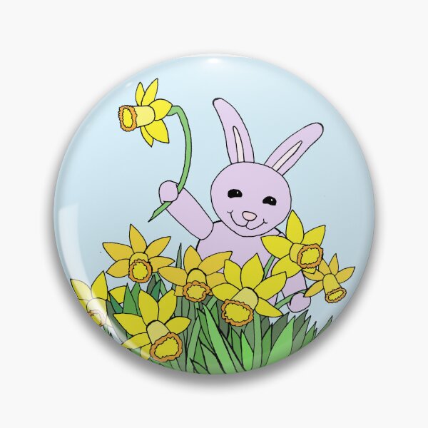 Item preview, Daffodil Bunny Welcoming the Spring and Blue Skies designed and sold by JoyousArt4u.