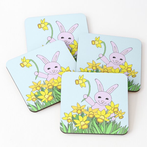 Item preview, Daffodil Bunny Welcoming the Spring and Blue Skies designed and sold by JoyousArt4u.