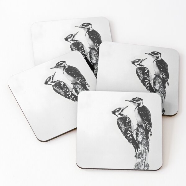 Item preview, Black and White Woodpecker Pencil Drawing designed and sold by Pencil-Art.