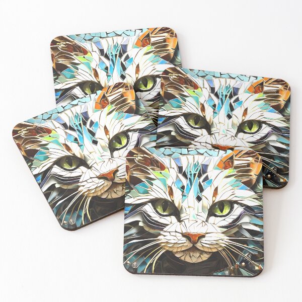 Item preview, Mosaic Stained Glass Cat Portrait  designed and sold by FocusedArt.