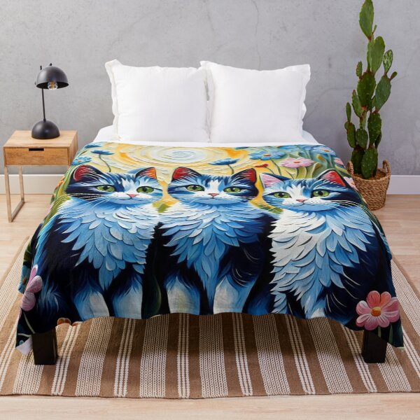 Item preview, Cuadro Impasto Floral Gatos designed and sold by Simplybe1.