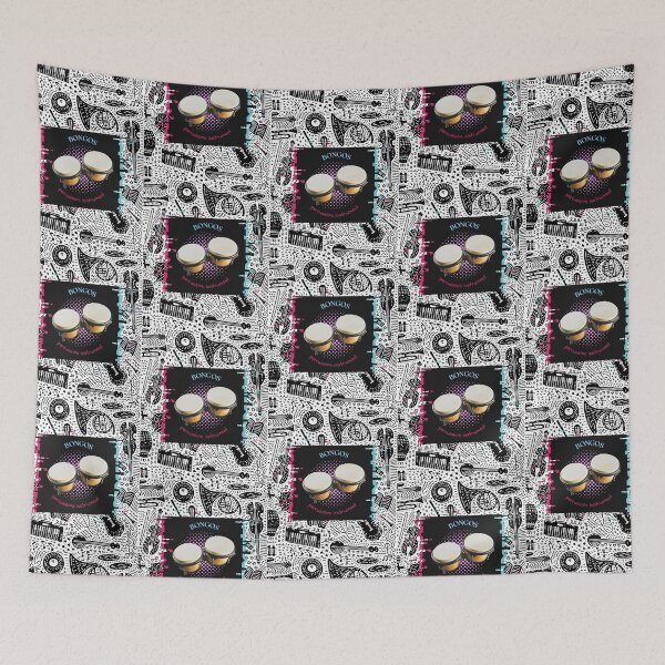 Item preview, Bongo Music Everywhere Original Graphic Artwork designed and sold by BrightrDayMusicArt.