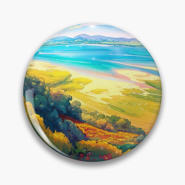 Item preview, Serene Spring Valley and Blue Bay - Watercolor Art Print designed and sold by lloreleya.
