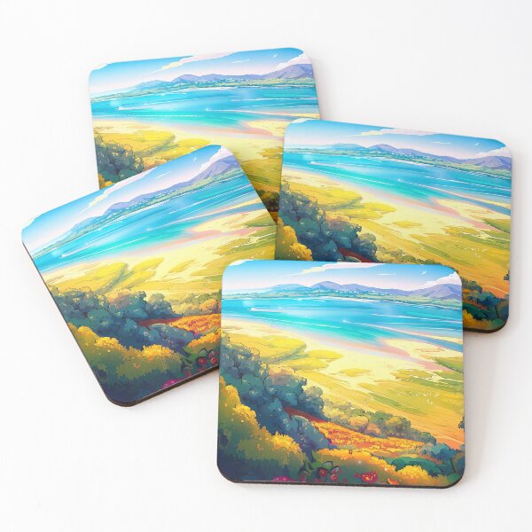 Item preview, Serene Spring Valley and Blue Bay - Watercolor Art Print designed and sold by lloreleya.