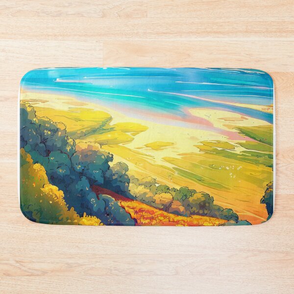Item preview, Serene Spring Valley and Blue Bay - Watercolor Art Print designed and sold by lloreleya.