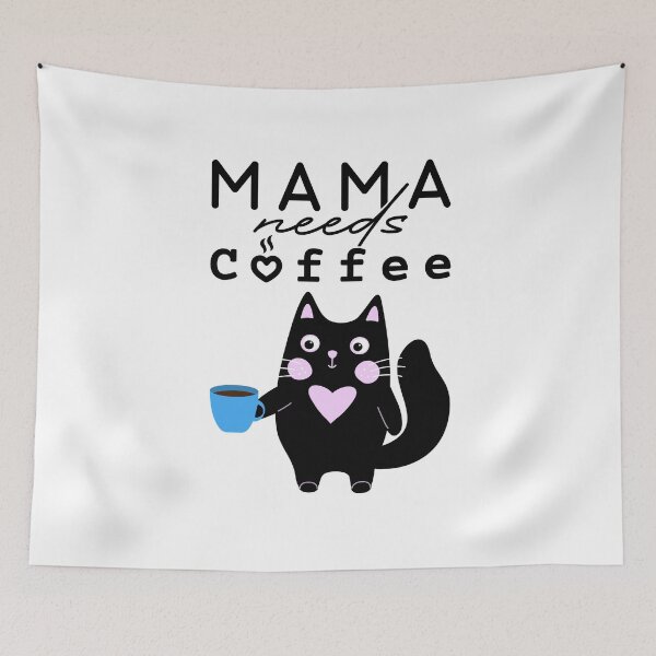 Item preview, MAMA Needs Coffee Tee, Mom's Meowntain Dew Gift, Feline Fuel for Mama designed and sold by Terry-Salsa.