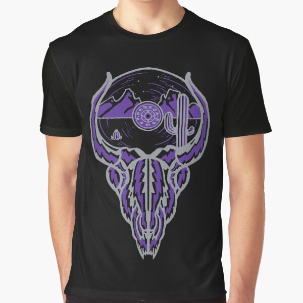 Desert Vibes Gray & Purple Graphic T-Shirt
