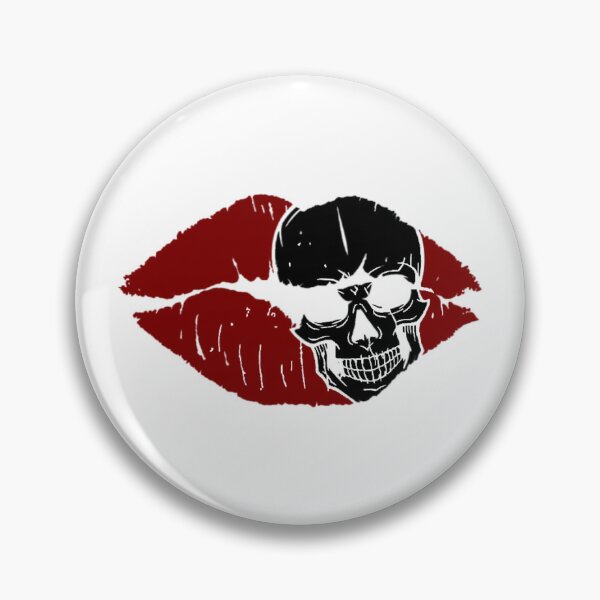 Item preview, Kiss of death (red lips/black skull) designed and sold by ToxicMentality.