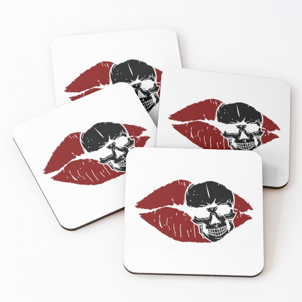 Item preview, Kiss of death (red lips/black skull) designed and sold by ToxicMentality.