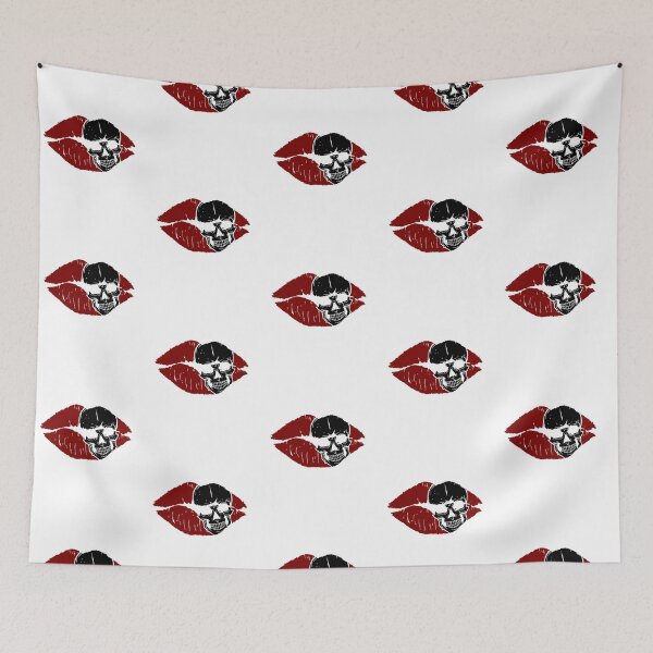 Item preview, Kiss of death (red lips/black skull) designed and sold by ToxicMentality.